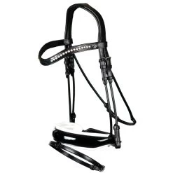 Dyon Dressage Round Leather Bridle Large Patent Noseband -Equestrian Supplies Online Shop 00004828W 2 302091075