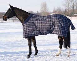 QHP Stable Rug Navy Check 150gr